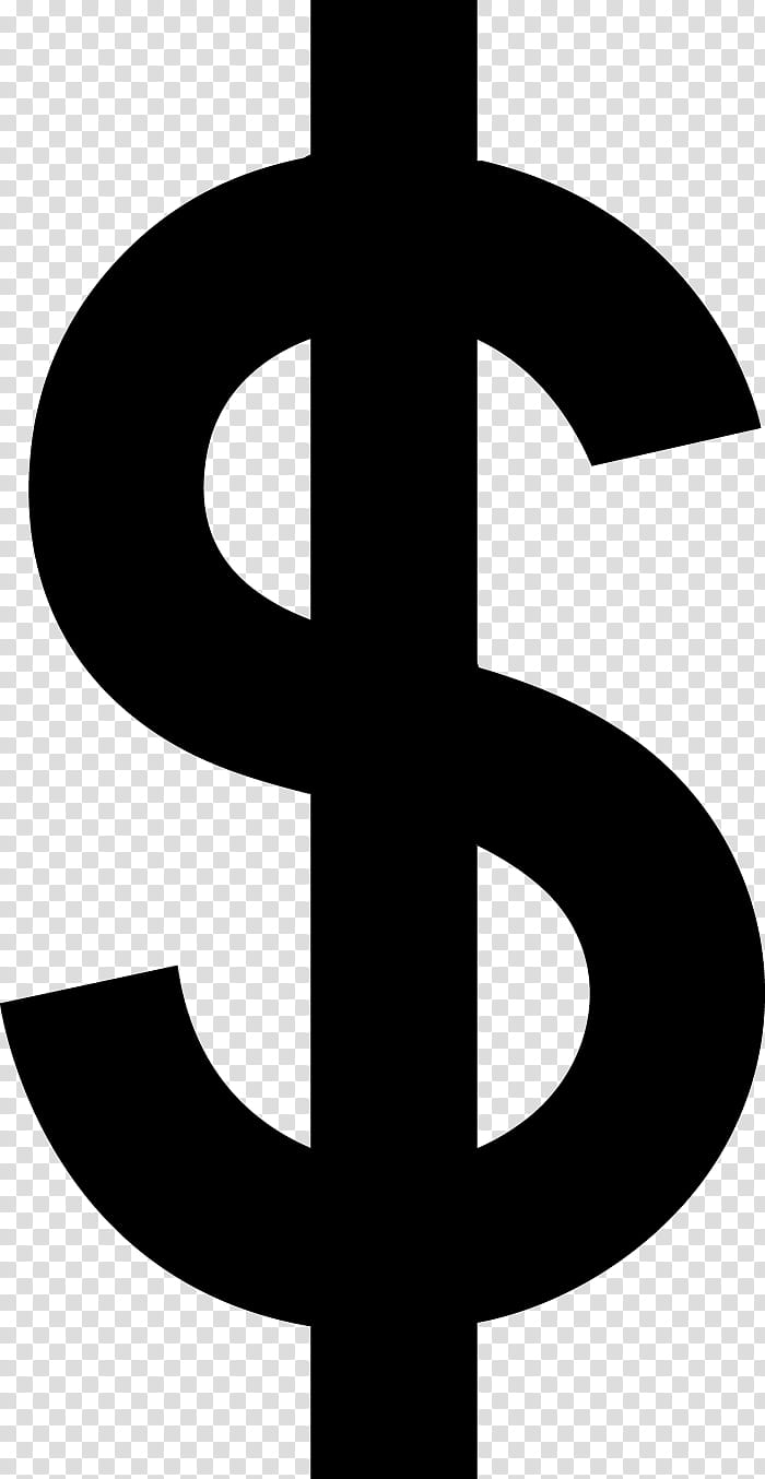 Dollar Sign, Currency Symbol, United States Dollar, Dollar Sign Black, Number, Blackandwhite transparent background PNG clipart