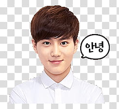 EXO Line Sticker, man smiling transparent background PNG clipart