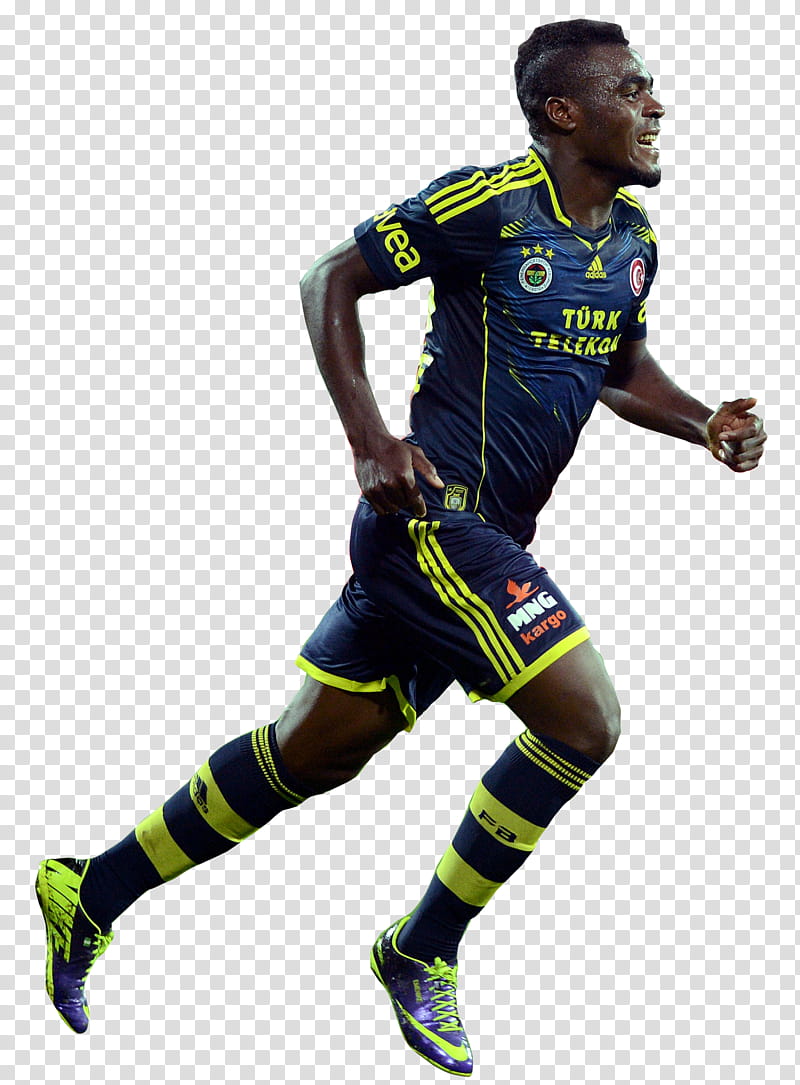 man wearing blue and green jersey shirt and shorts running transparent background PNG clipart