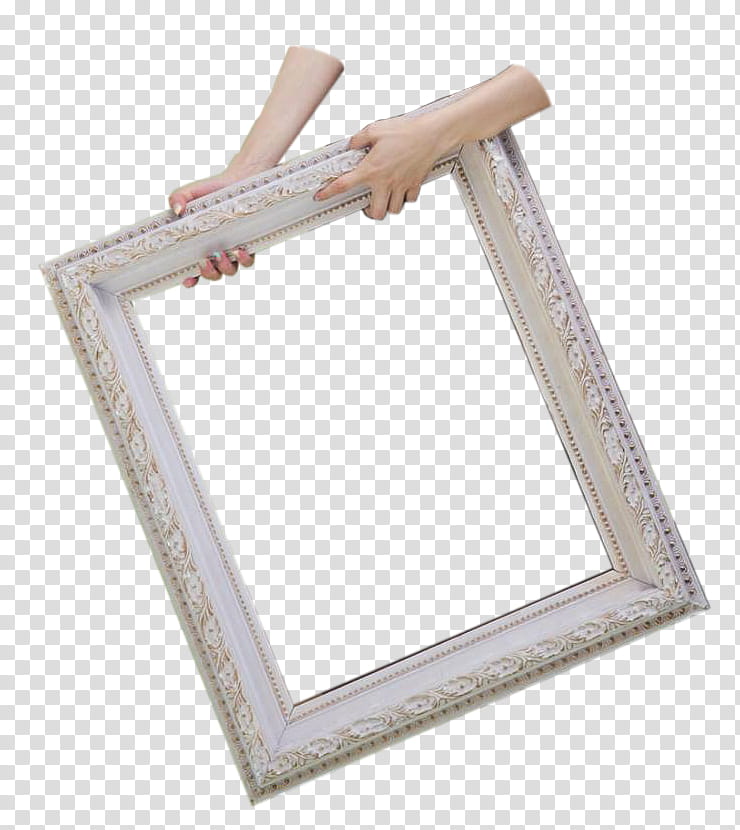 , white wooden framed wall mirror transparent background PNG clipart