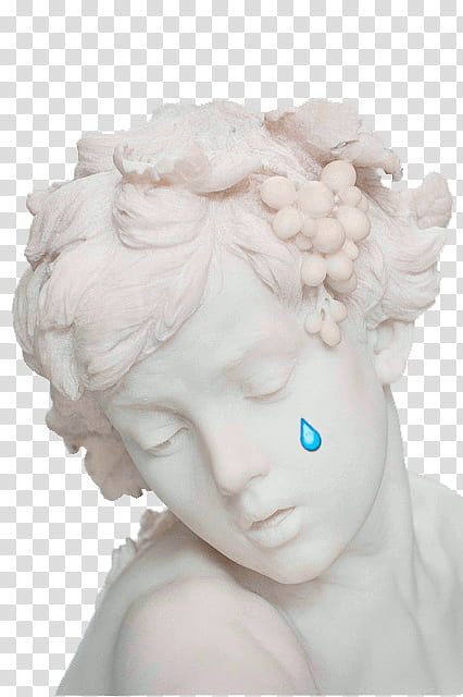 AESTHETICS , white ceramic statue with tear drop illustration transparent background PNG clipart