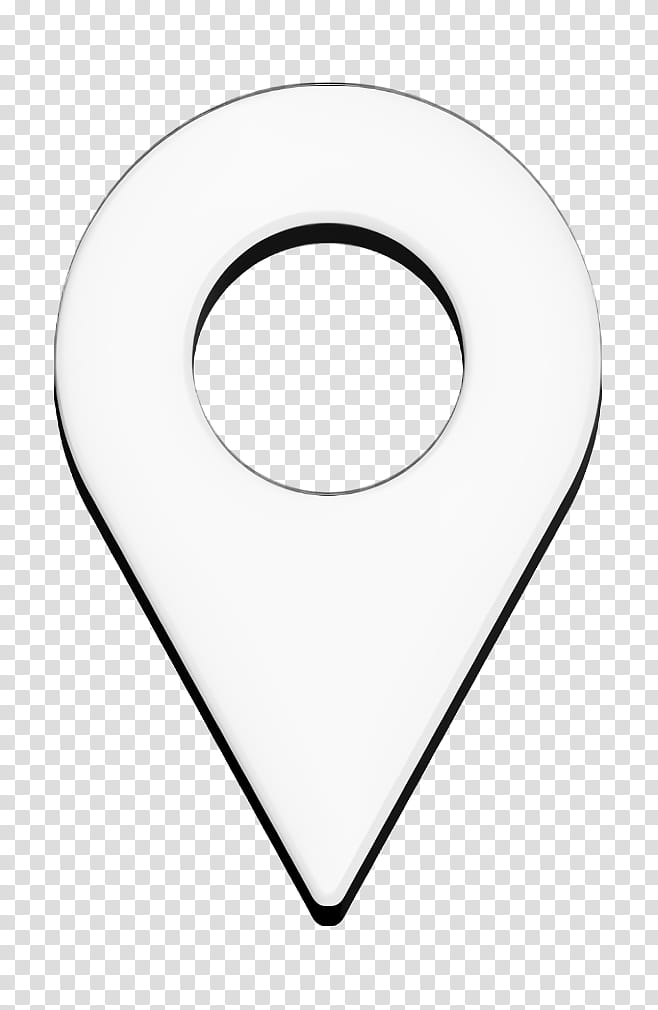 Maps and locations icon Pin icon, White, Black, Circle, Games