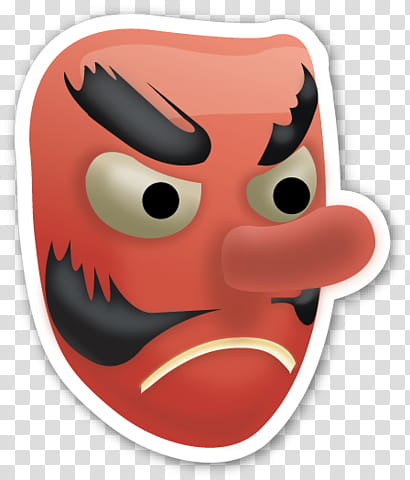 EMOJI STICKER , red mask art transparent background PNG clipart