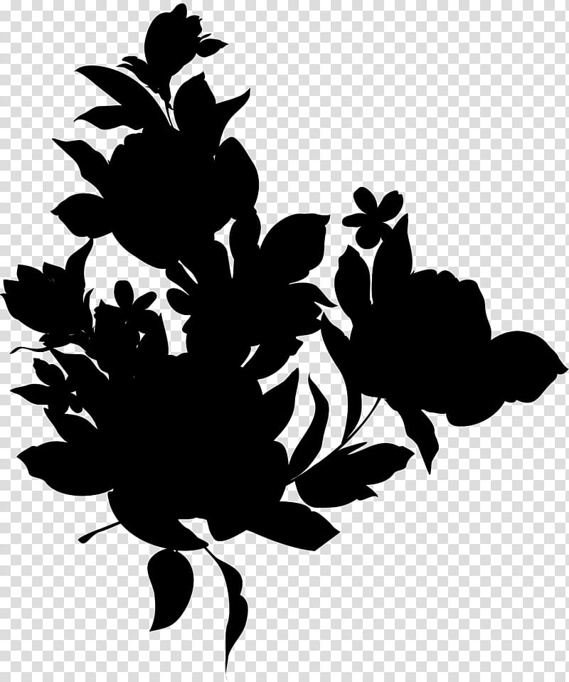 Pine Tree Silhouette, Rose Family, Floral Design, Leaf, Plant Stem, Black M, Blackandwhite, Stencil transparent background PNG clipart