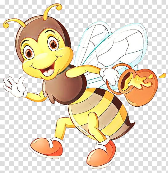 Bumblebee, Cartoon, Honeybee, Yellow, Membranewinged Insect transparent background PNG clipart