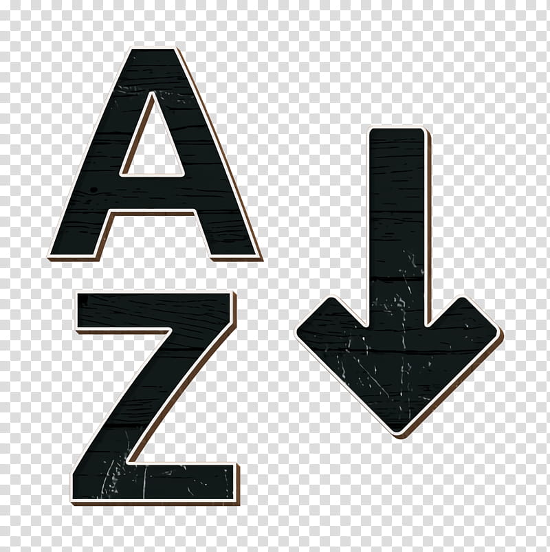 ascending icon az icon filters icon, Sort Icon, Sorting Icon, Arrow, Logo, Symbol, Metal transparent background PNG clipart
