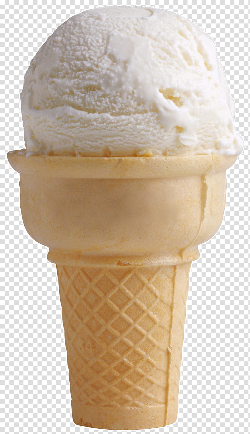 Summer , vanilla ice cream on cone transparent background PNG clipart