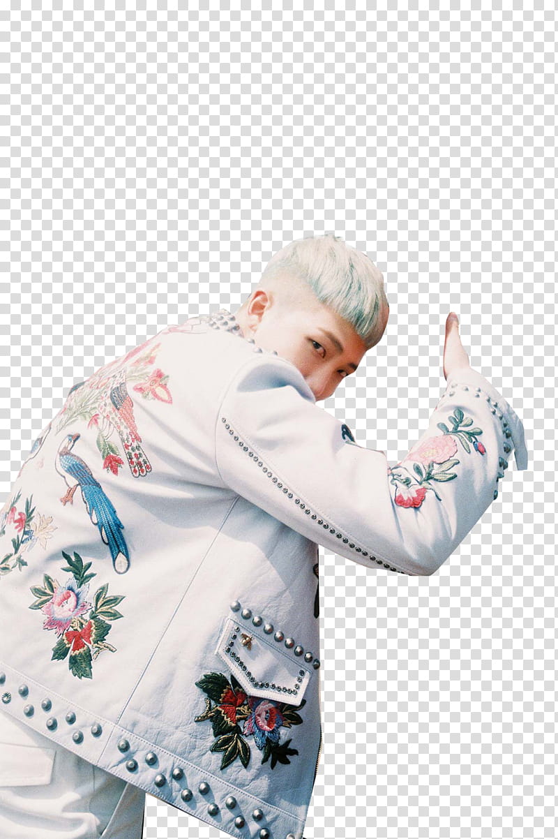 BTS FOREVER YOUNG CONCEPT S DAY VER, man in white floral jacket illustration transparent background PNG clipart