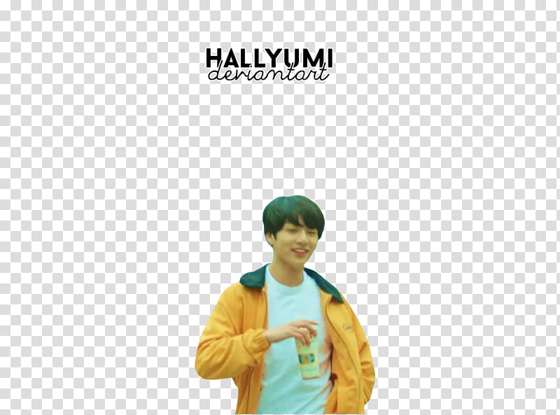 BTS Euphoria, man holding can wearing yellow jacket transparent background PNG clipart