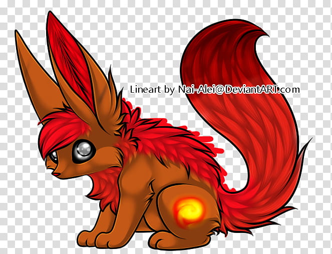 Fluffy Fox | Adoptable | Closed transparent background PNG clipart