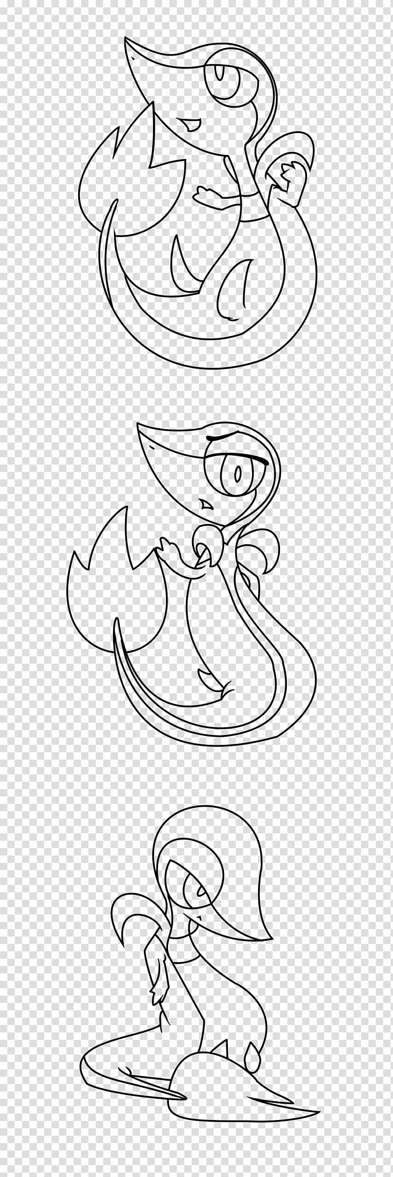 Free Snivy linearts, animals illustration transparent background PNG clipart