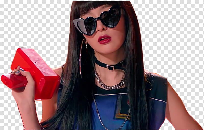 Red Velvet Bad Boy MV, woman holding lightstick transparent background PNG clipart