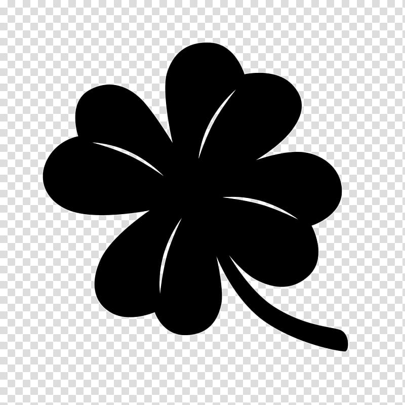 Black Clover Logo, Sticker, Shamrock, Feck, Petal, Leaf, Blackandwhite, Plant transparent background PNG clipart