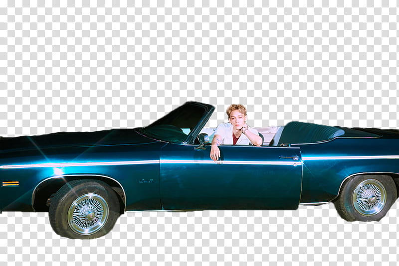 Chen EXO The War Ko Ko Bop S, blue convertible coupe transparent background PNG clipart