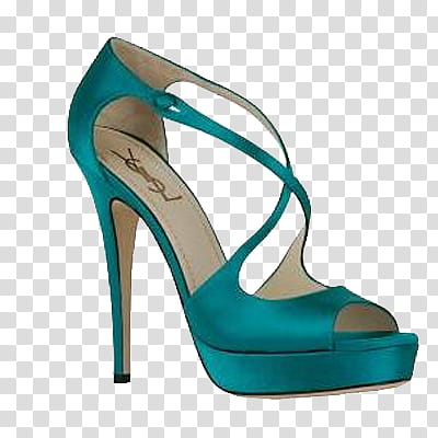 Shoes Mode Style, teal peep-toe stiletto illustration transparent background PNG clipart