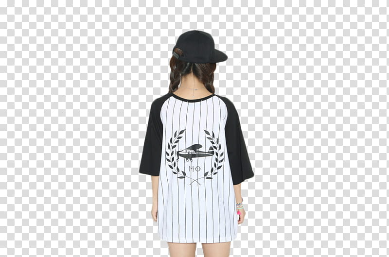 Park Seul Sport girl , woman wearing black and white striped dress transparent background PNG clipart
