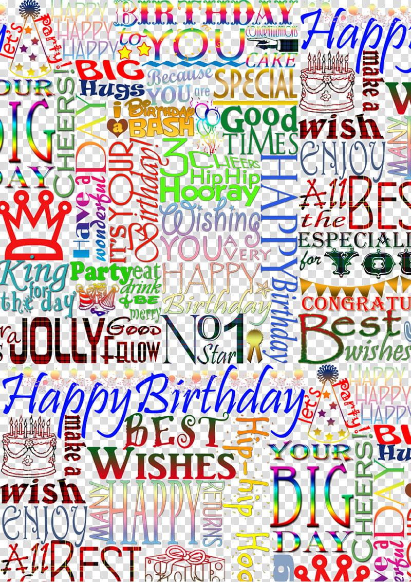 Birthday word art, text overlay lot transparent background PNG clipart