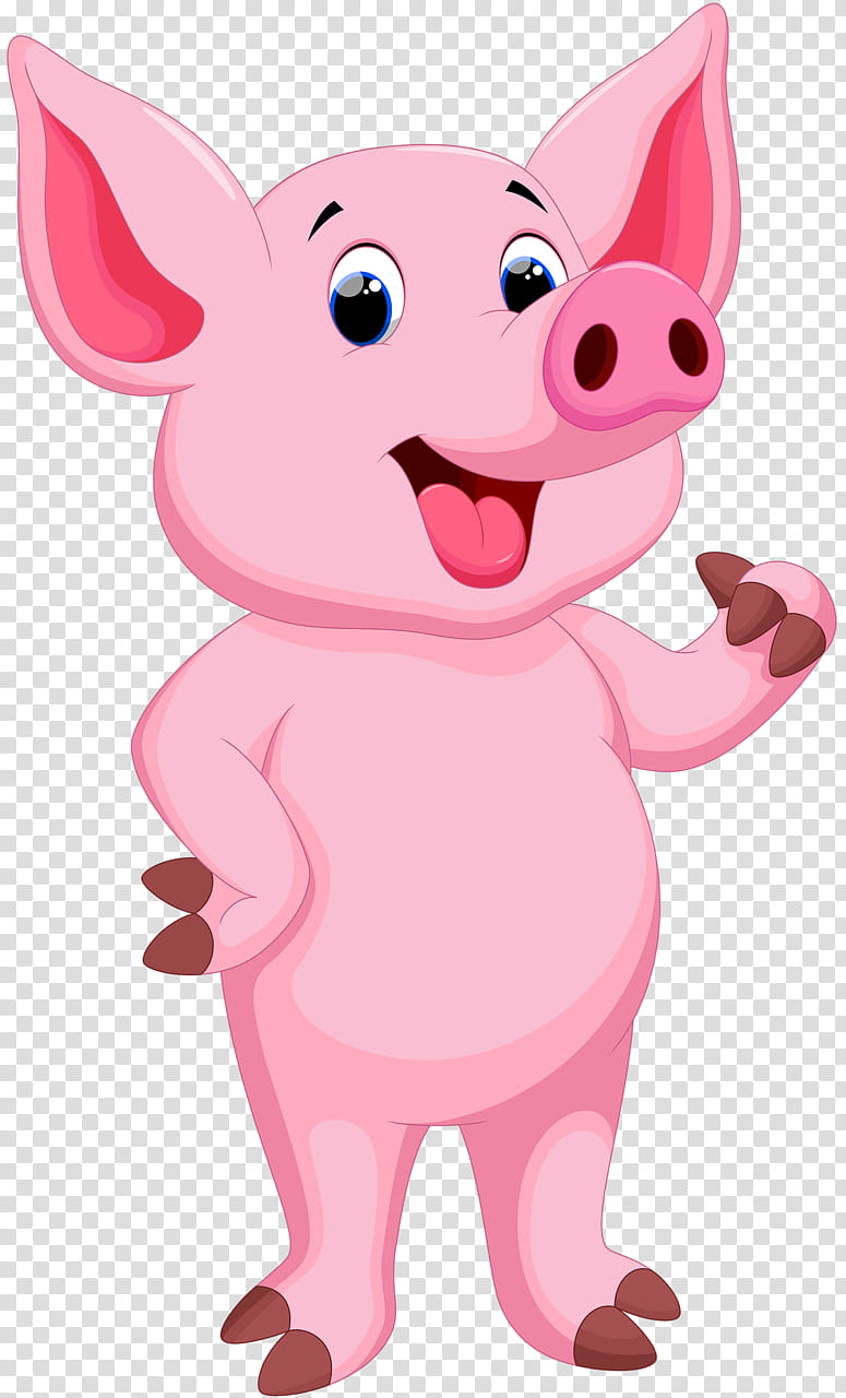 Pig, Piggy, Miniature Pig, Drawing, Cartoon, Cuteness, Pink, Suidae transparent background PNG clipart