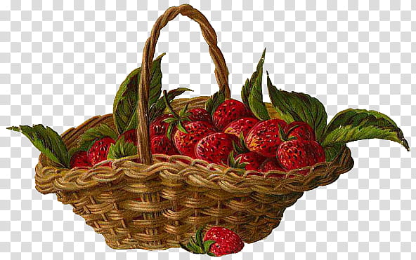 Vintage Stuff s, basket of strawberry transparent background PNG clipart