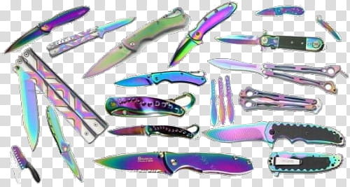 watchers agalaxyfullofstars, assorted-color folding knife lot transparent background PNG clipart