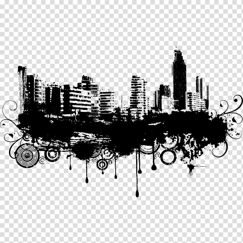 Skyline City, Artist, Poster, Architecture, Printing, Modern Art, Black And White transparent background PNG clipart
