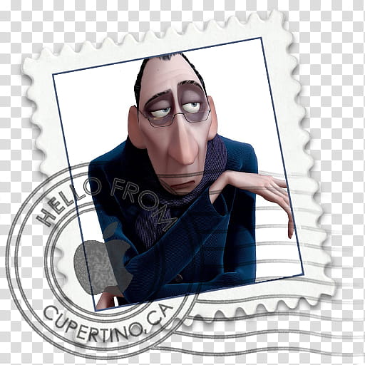 Ratatouille , man in blue coat postage stamp cartoon transparent background PNG clipart