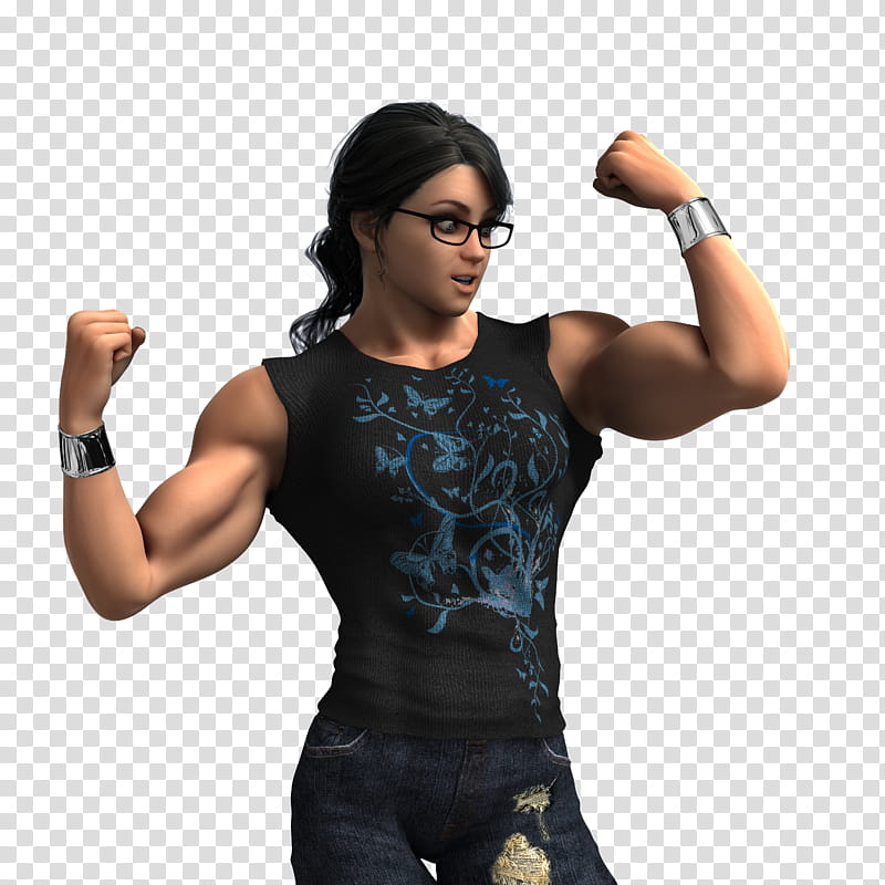 Logo Girl, female body builder flexing her biceps illustration transparent background PNG clipart