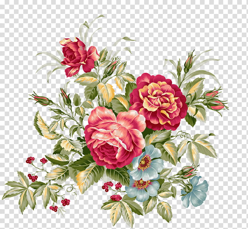 red and blue flowers art transparent background PNG clipart