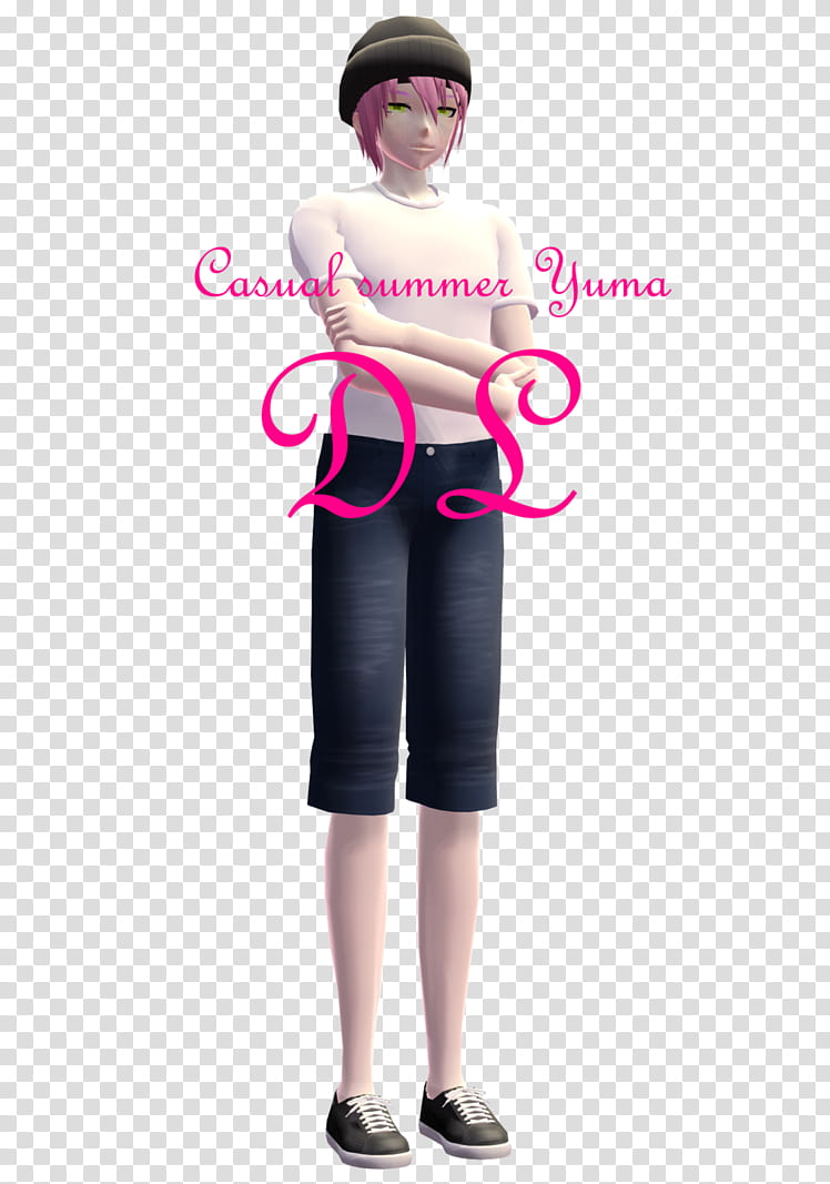 [MMD] Casual summer Yuma DL transparent background PNG clipart