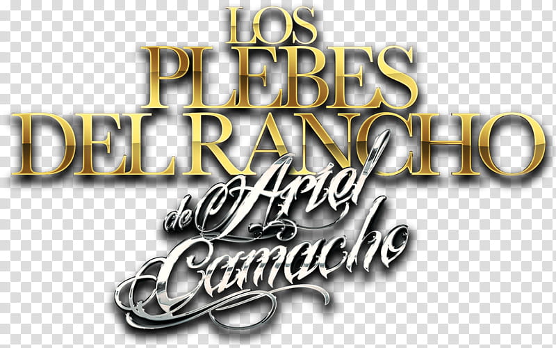 Logo Los Plebes Del Rancho, yellow and white text transparent background PNG clipart