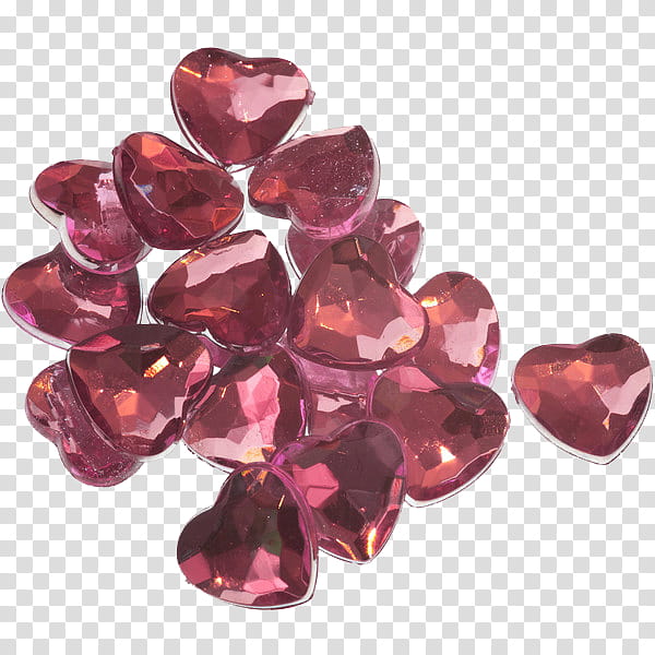 , pink heart stone lot transparent background PNG clipart