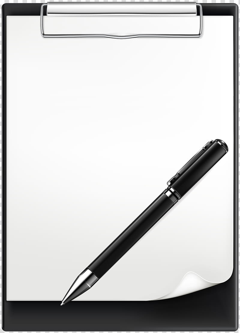 Writing, Clipboard, Pen, Ballpoint Pen, Paper, Drawing, Clipboard, Office Supplies transparent background PNG clipart