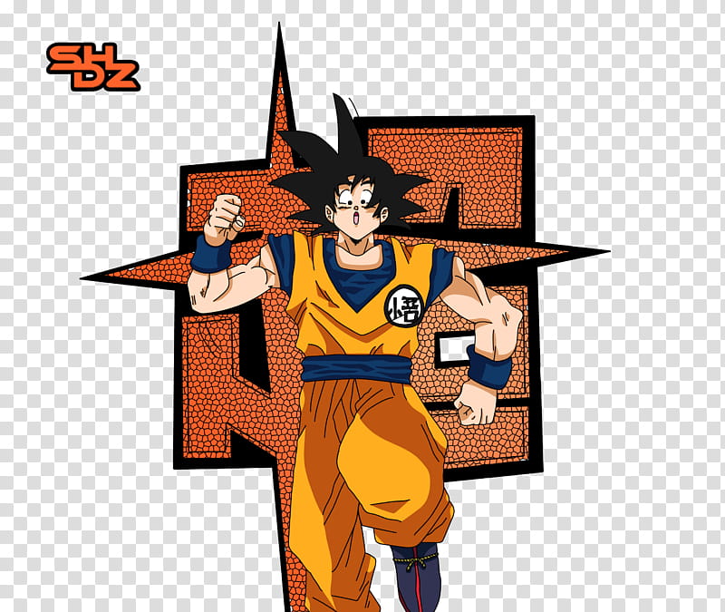 Goku colored manga style transparent background PNG clipart