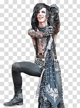 s, smiling Andy Sixx while kneeling transparent background PNG clipart
