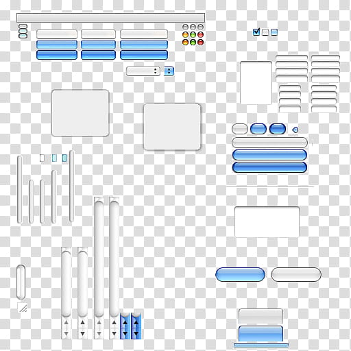 Mac Style Stuffs, white and blue graphics control illustrations transparent background PNG clipart