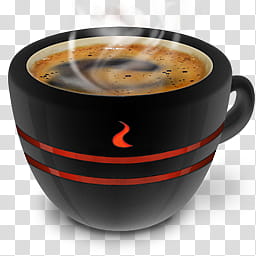 Espresso black cup, black coffee mug transparent background PNG clipart