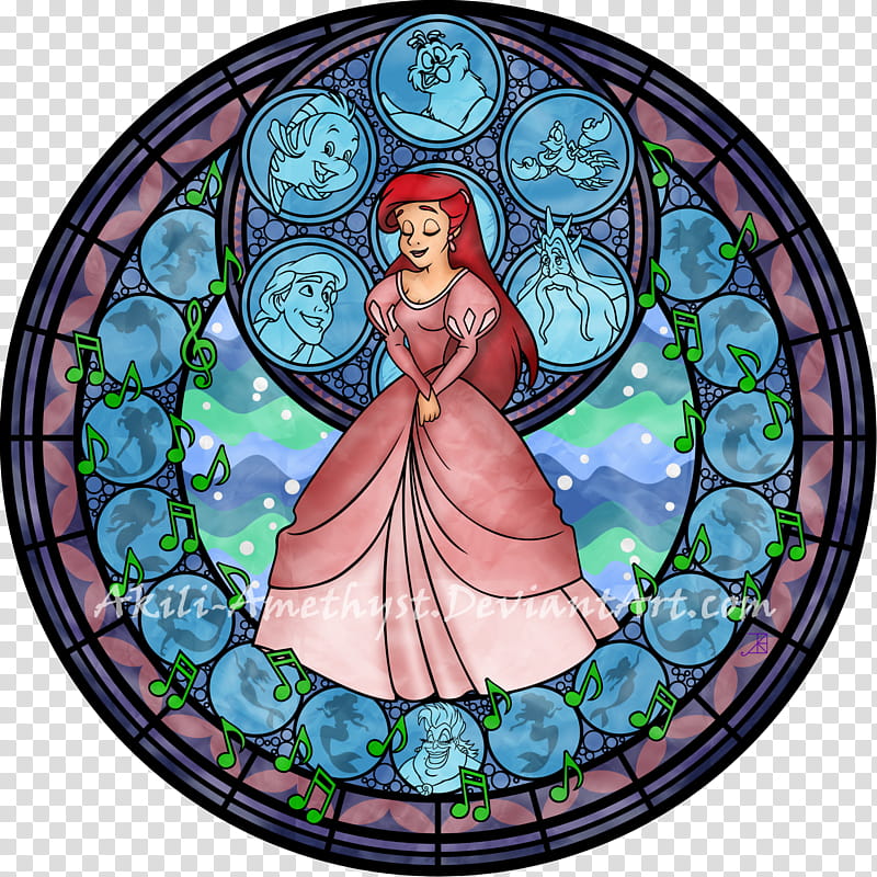 Ariel Stained Glass remastered transparent background PNG clipart