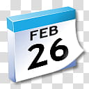 WinXP ICal, February  calendar illustration transparent background PNG clipart