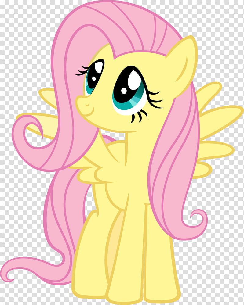 Fluttershy, yellow and pink My Little Pony illustration transparent background PNG clipart
