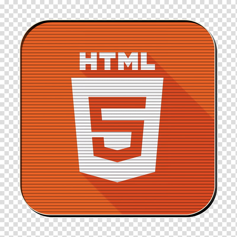 css icon html icon html5 icon, Orange, Line, Symbol, Logo, Square transparent background PNG clipart