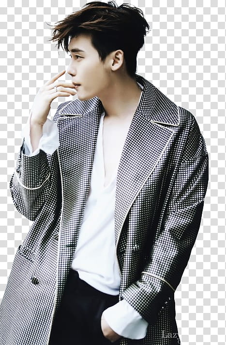 O Lee Jong Suk , man in gray trench coat transparent background PNG clipart
