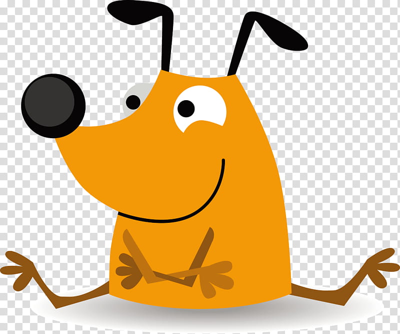 cartoon yellow smile, Cute Cartoon Dog transparent background PNG clipart