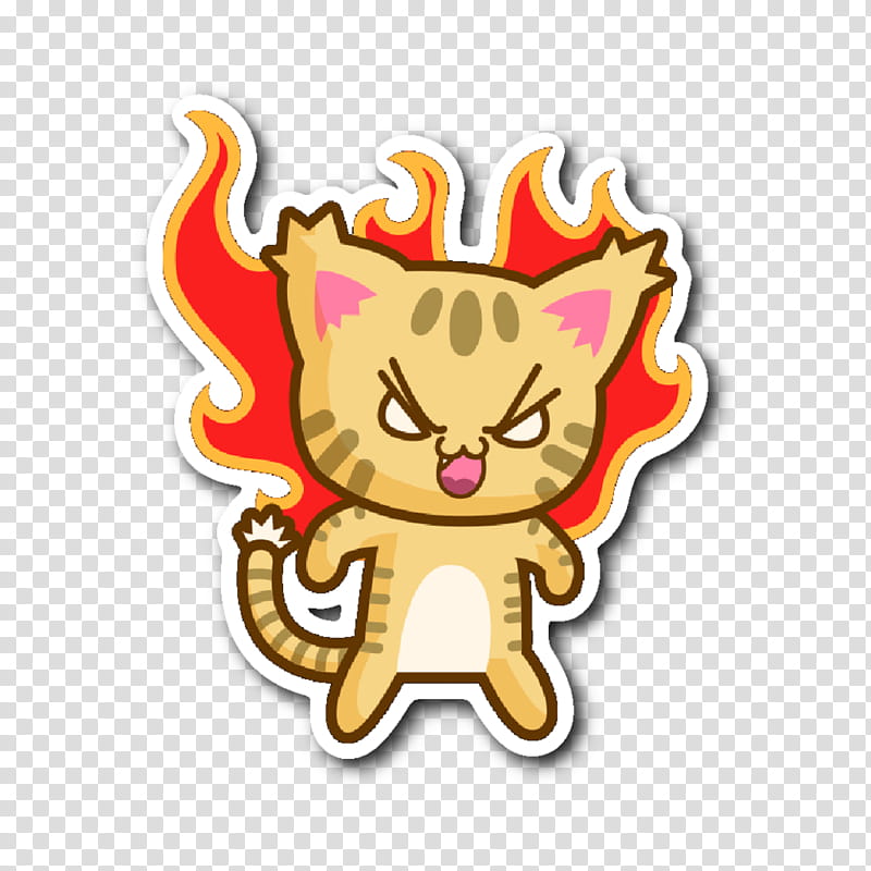 Cute Cartoon Angry Cat