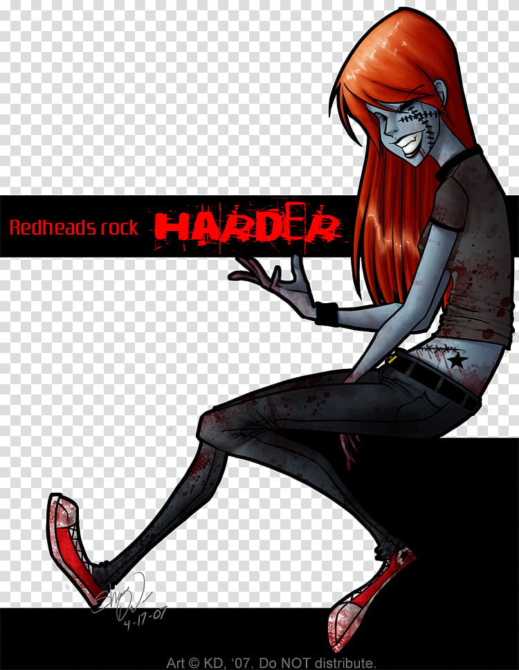 Blondes May Be More Fun, Redheads rock harder art transparent background PNG clipart
