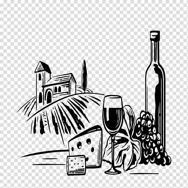 wine bottle clipart black and white