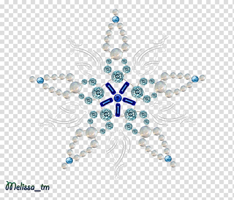 snowflake from pearls and germs, beaded white star decor transparent background PNG clipart