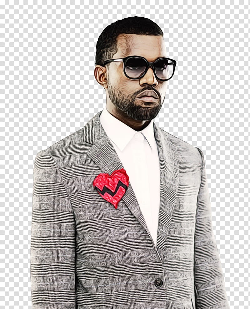 Beard Logo, Kanye West, Music, Life Of Pablo, Music , Suit, Eyewear, Tie transparent background PNG clipart