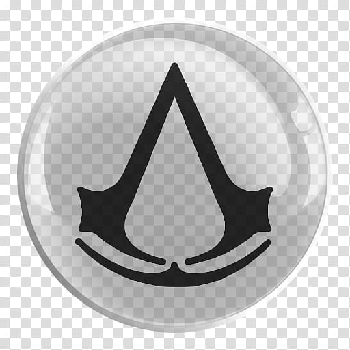Assassin Creed Glass Icon , Assassin's Creed, round gray and black Assassin's Creed logo art transparent background PNG clipart