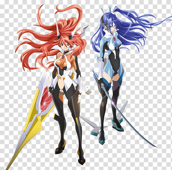 Senki Zesshou Symphogear, two anime characters transparent background PNG clipart
