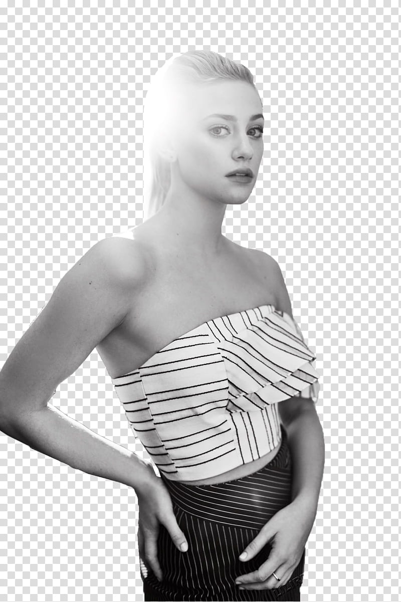 LILI REINHART, woman wearing white top transparent background PNG clipart